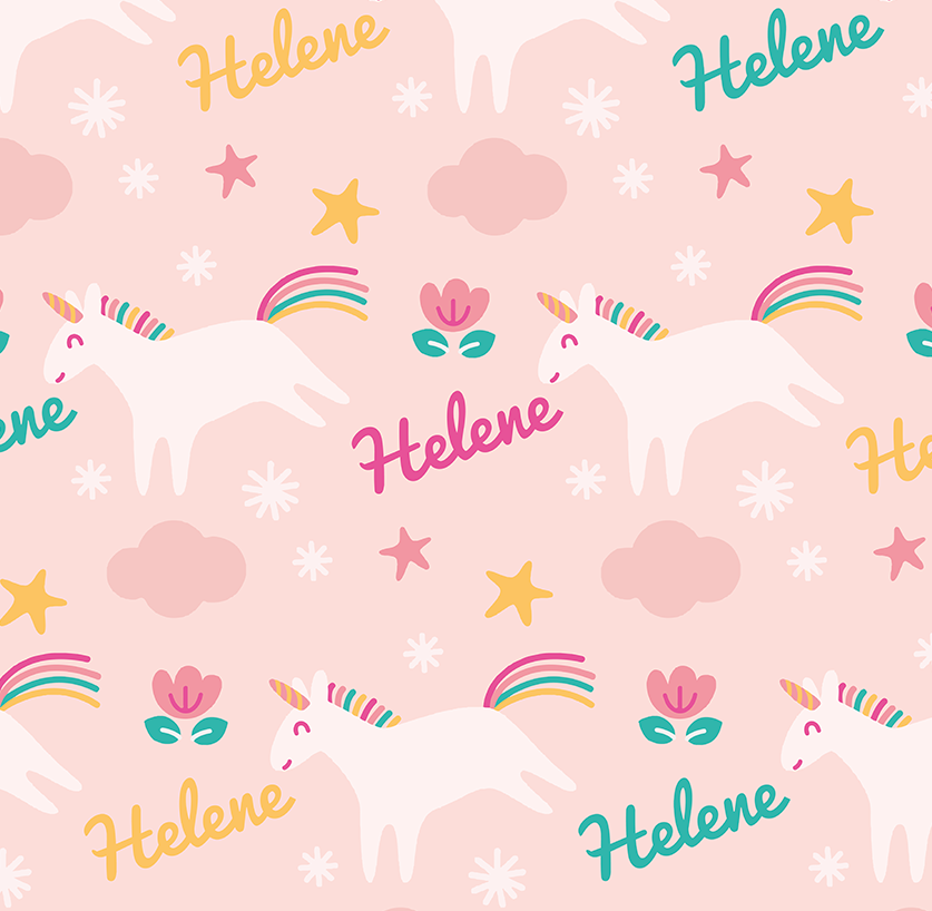 Béttbezug Einhorn mit namen personalisiert