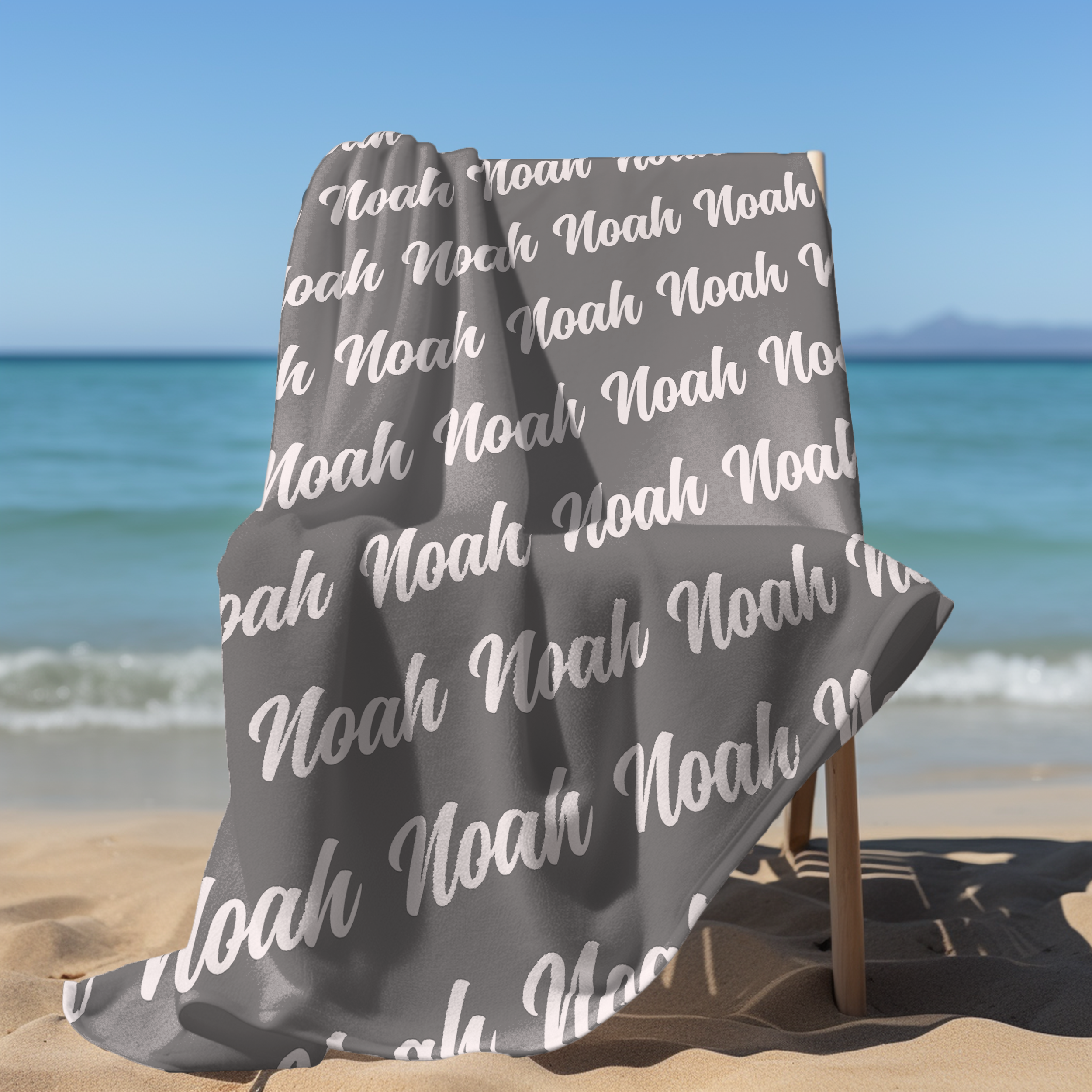 Namenshandtuch Grau