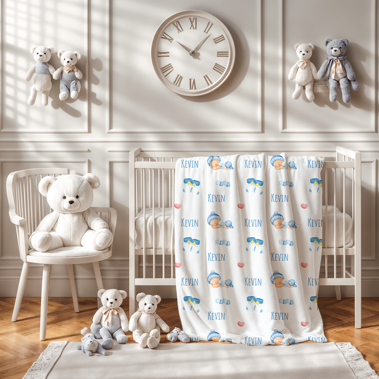 Schlafweiche blaue Babybettdecke