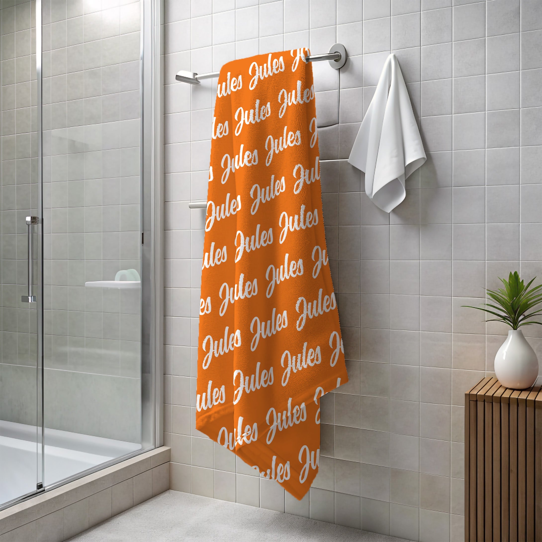 Handtuch mit Namen Dunkelorange