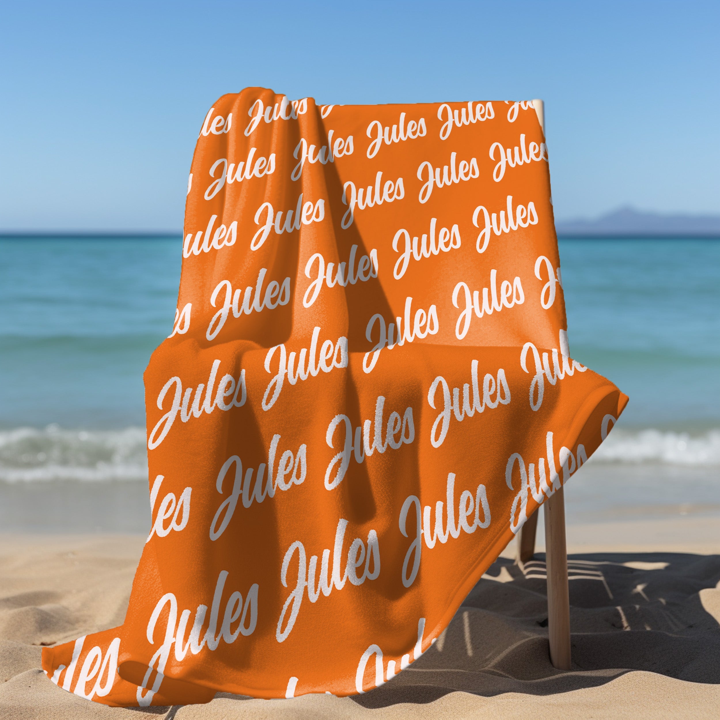 Handtuch mit Namen Dunkelorange